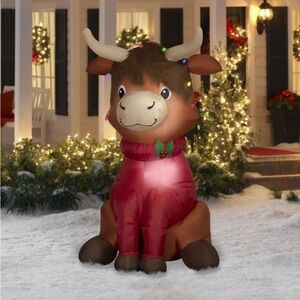 6ft tall highlander Scottish cow Christmas Inflatable